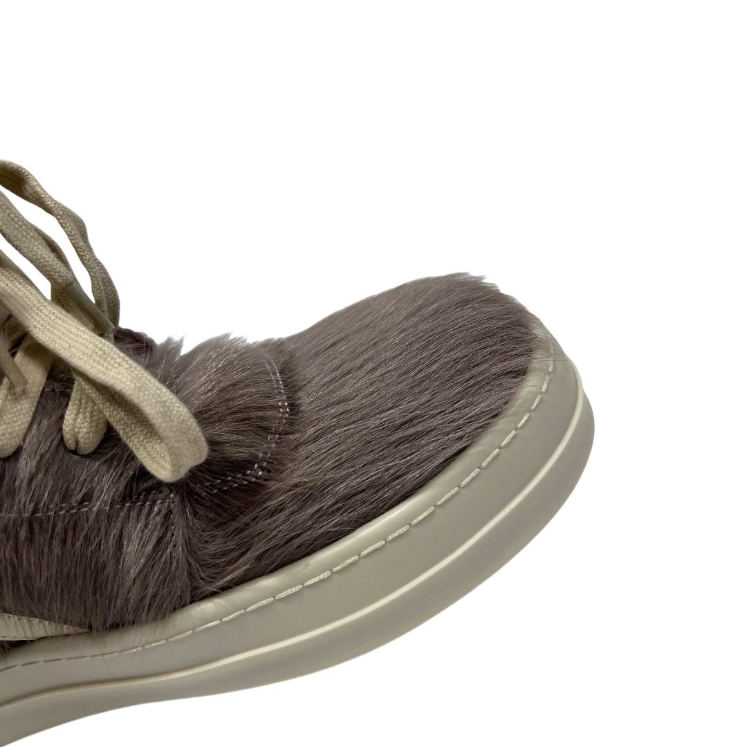 Rick Owens Geobasket Cow Fur Pale Pink Boots - DopestKickz