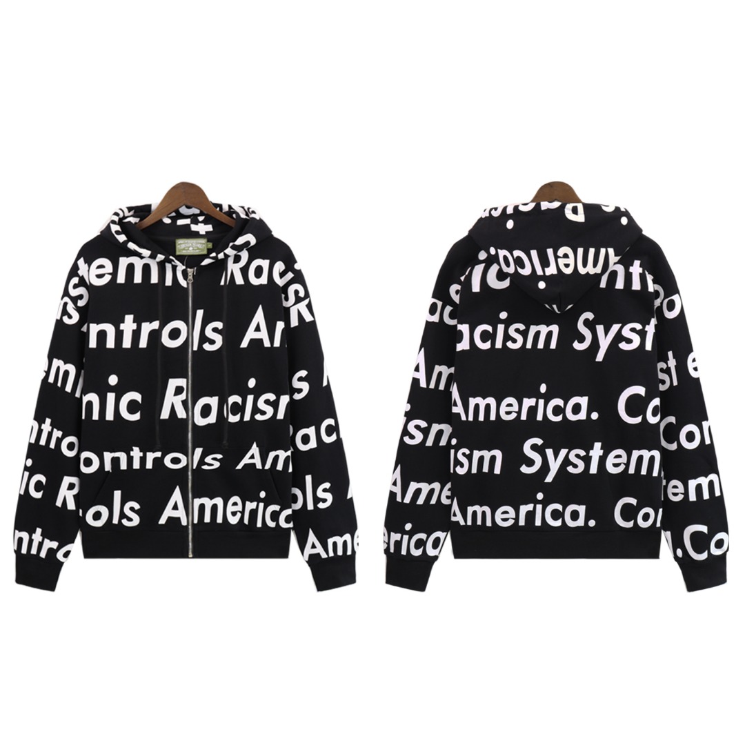 Denim Tears x Arthur Jafa Systemic Racism Controls America Zip Up Hoodie - DopestKickz