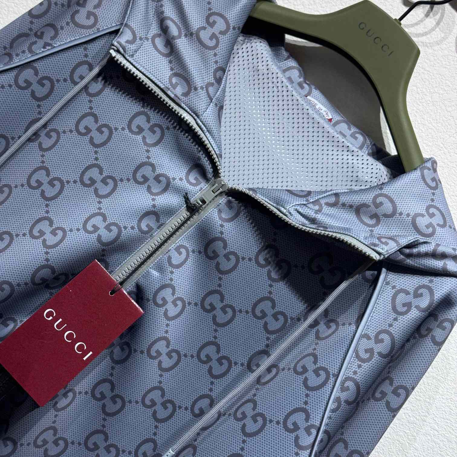 Gucci Jumbo GG Zip Jacket With Web - DopestKickz