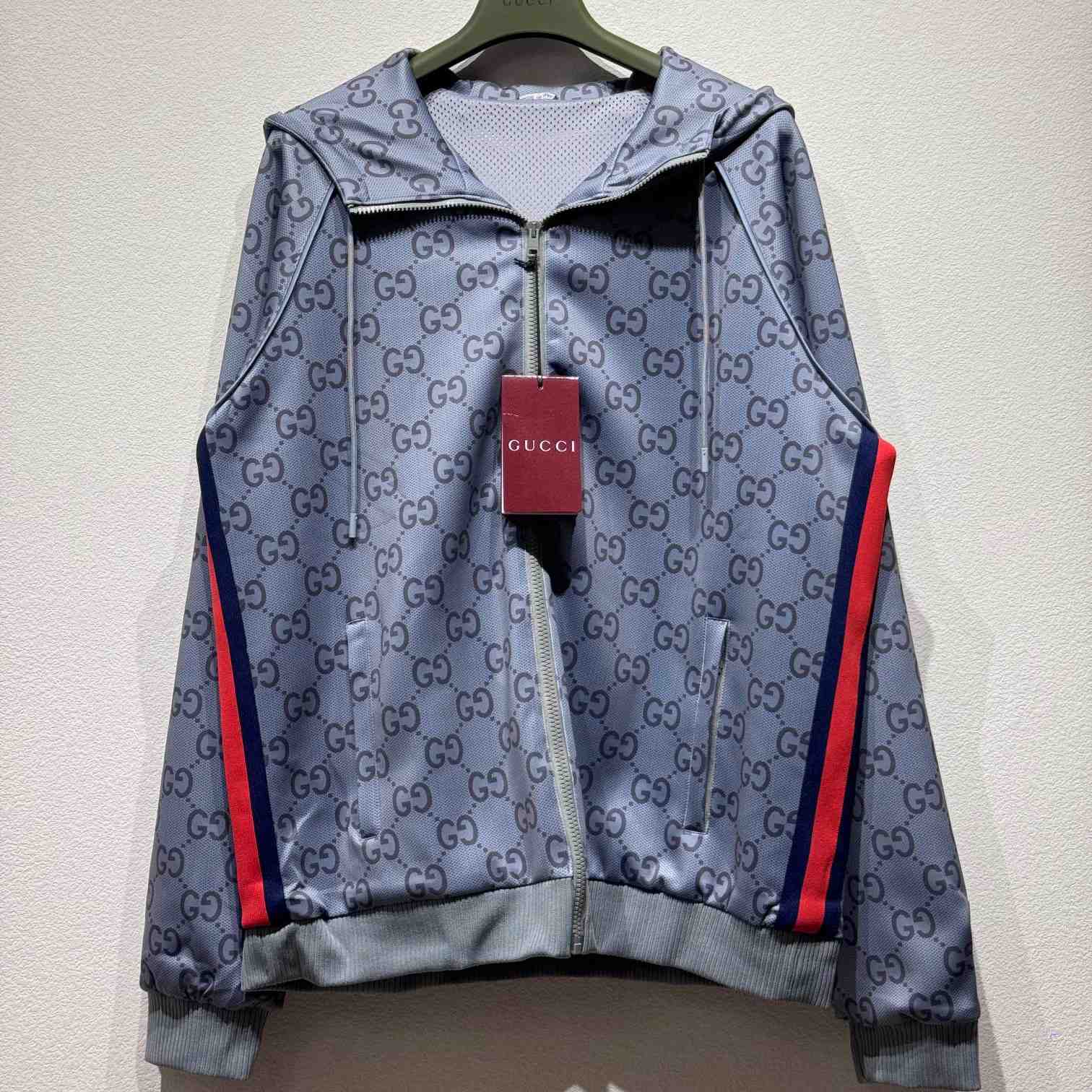 Gucci Jumbo GG Zip Jacket With Web - DopestKickz