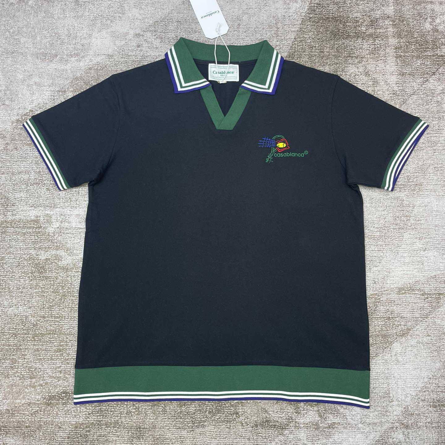Casablanca Croquis De Tennis Piqué Polo Shirt   c885 - DopestKickz
