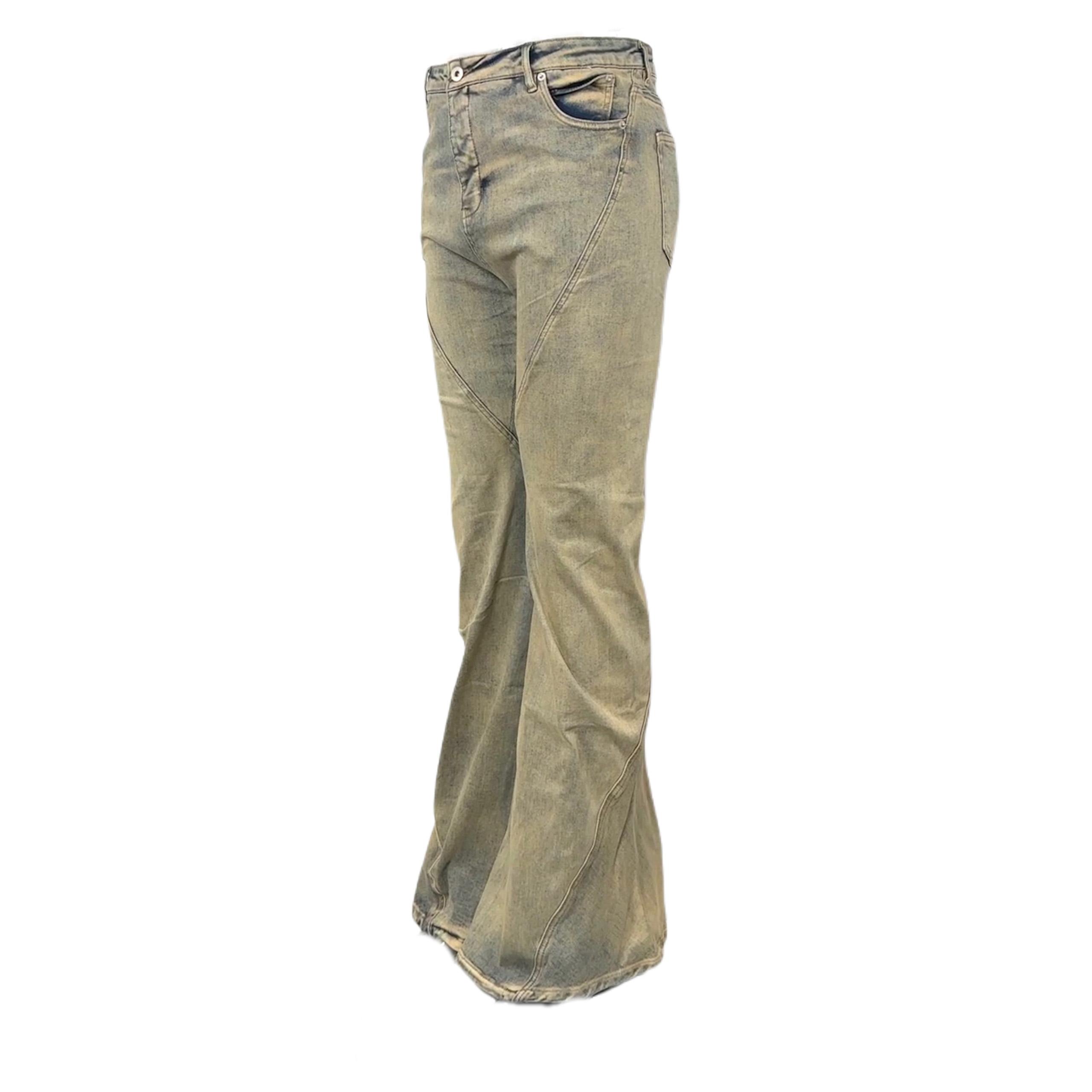 Rick Owens DRKSHDW Gray Porterville Bias Bootcut Jeans - DopestKickz