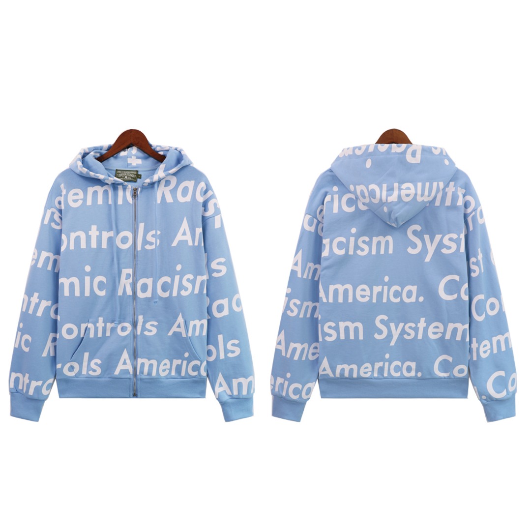 Denim Tears x Arthur Jafa Systemic Racism Controls America Zip Up Hoodie - DopestKickz