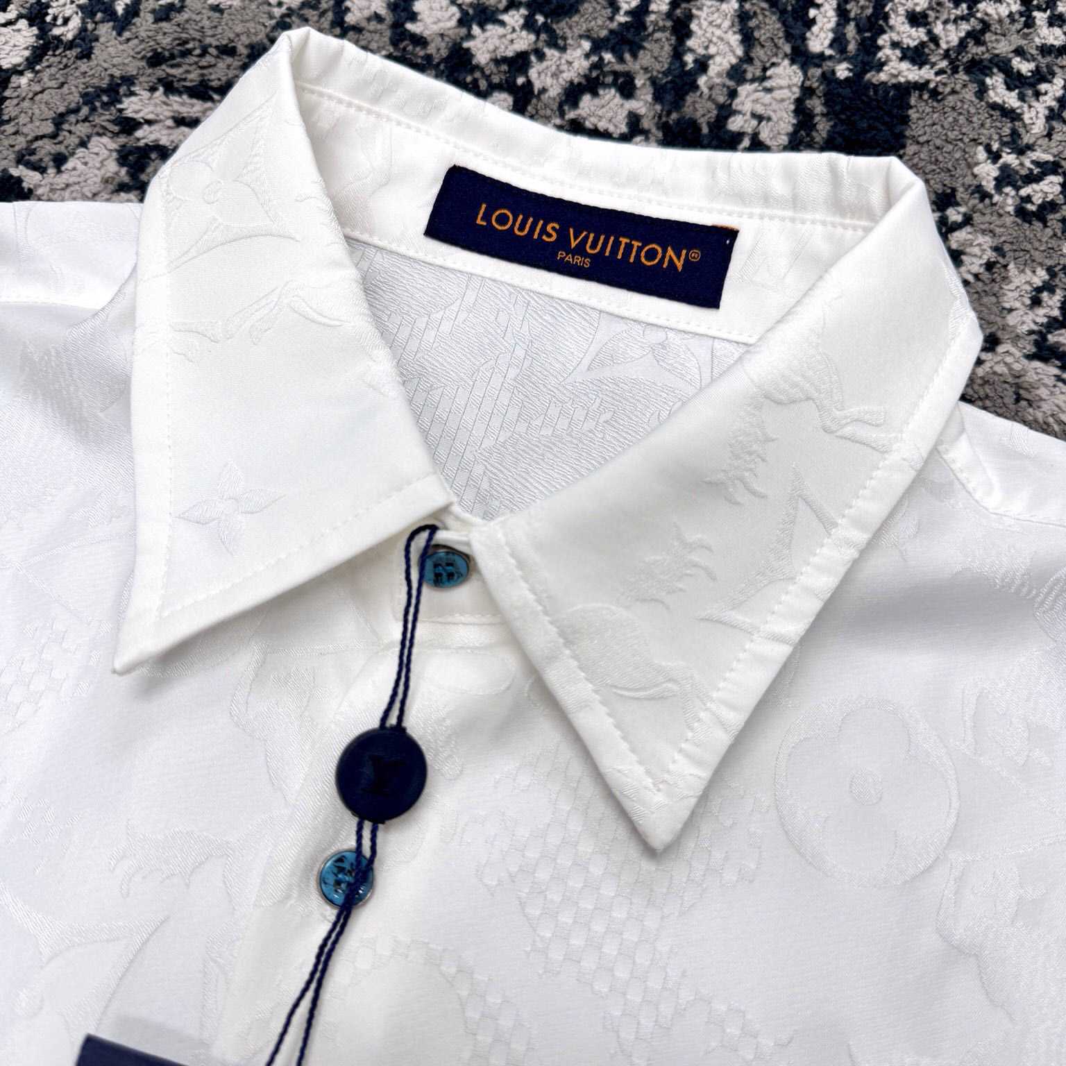 Louis Vuitton Long-Sleeved Jacquard Silk Shirt - DopestKickz
