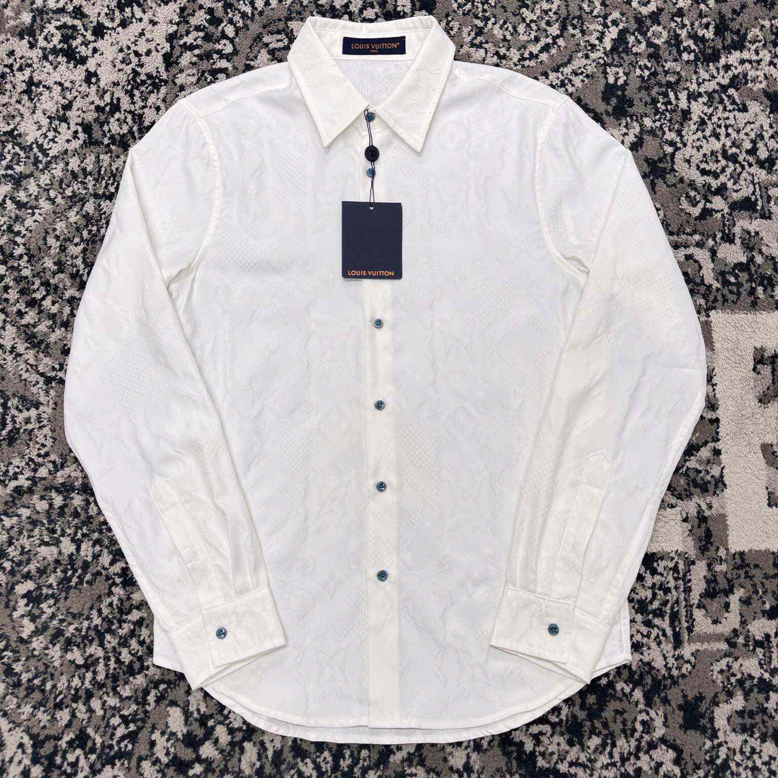 Louis Vuitton Long-Sleeved Jacquard Silk Shirt - DopestKickz