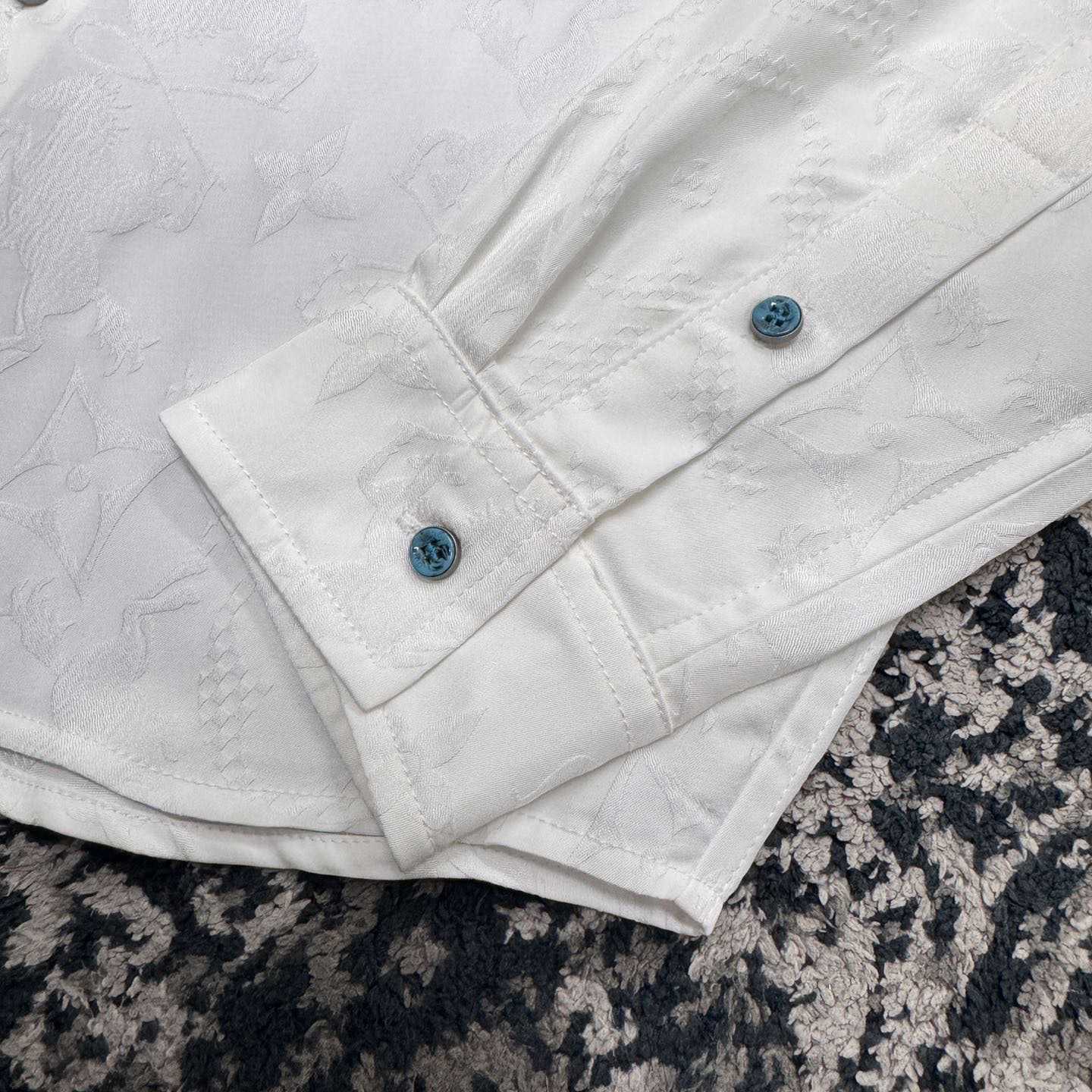 Louis Vuitton Long-Sleeved Jacquard Silk Shirt - DopestKickz