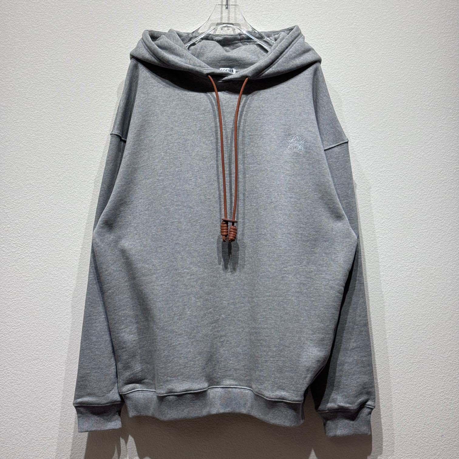 Loewe Relaxed fit Hoodie In Cotton Grey - DopestKickz