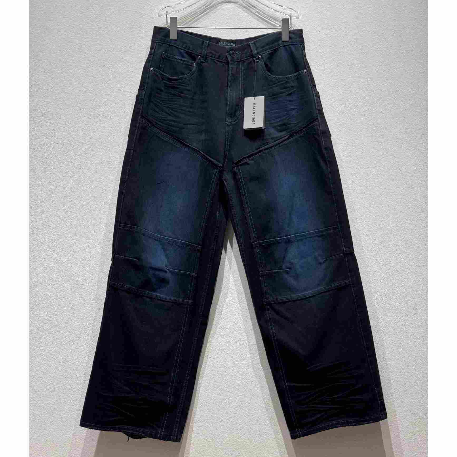 Balenciaga Double Knee Pants In Dark Blue  - DopestKickz
