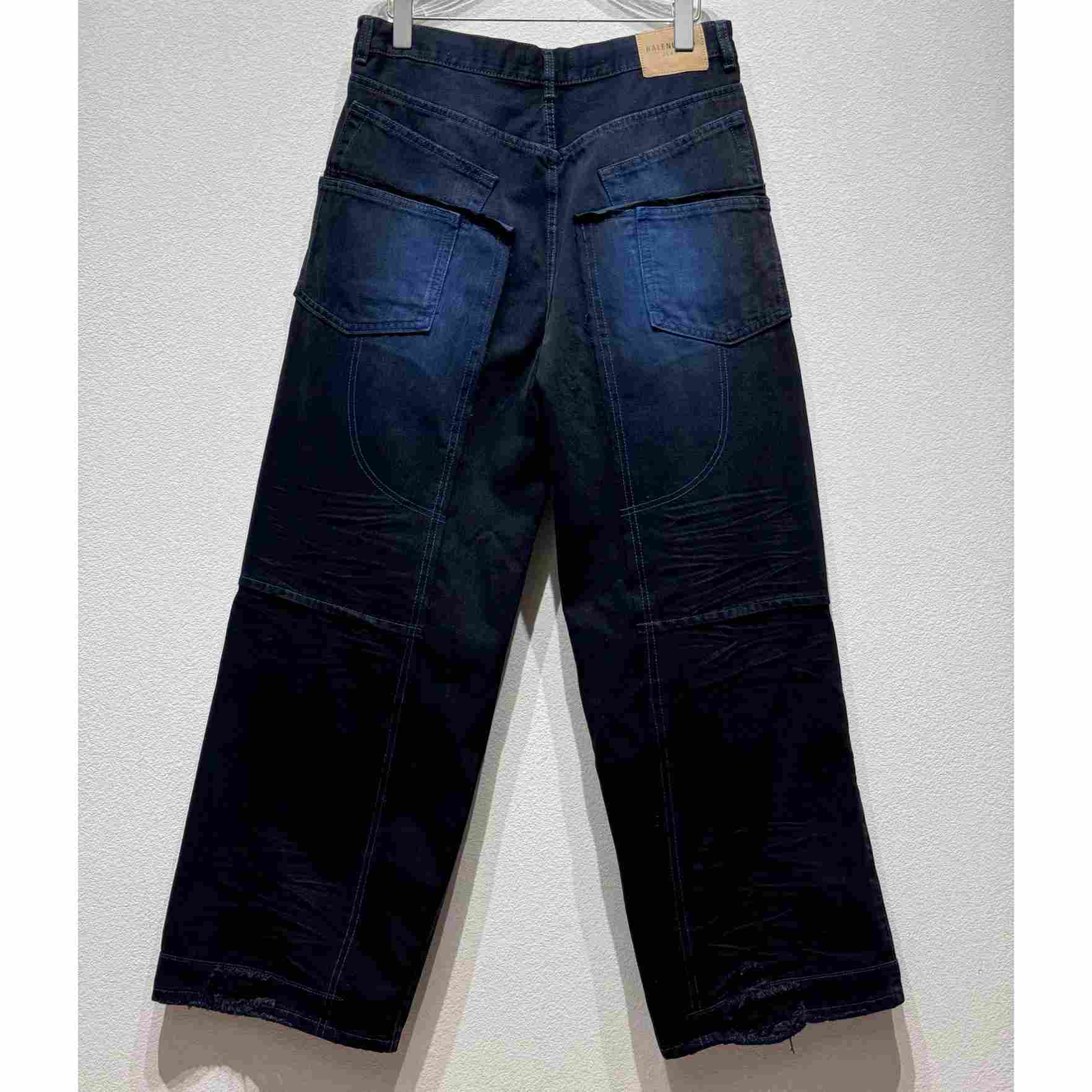 Balenciaga Double Knee Pants In Dark Blue  - DopestKickz