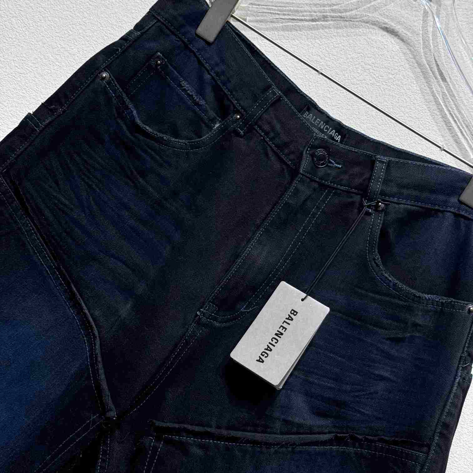 Balenciaga Double Knee Pants In Dark Blue  - DopestKickz