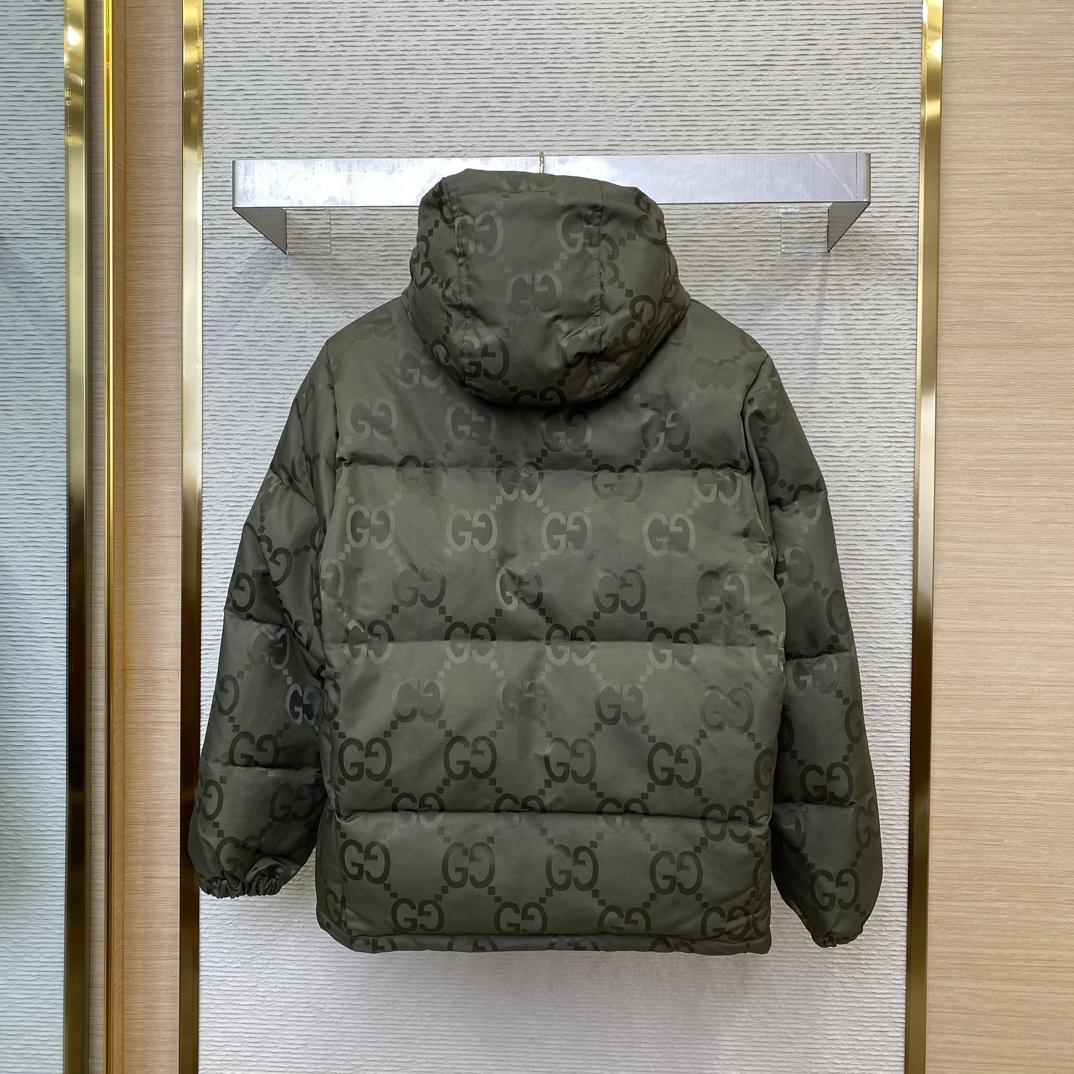 Gucci Jumbo Gg Canvas Down Jacket - DopestKickz
