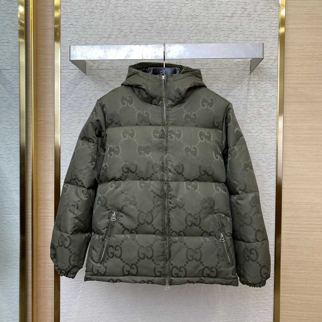 Gucci Jumbo Gg Canvas Down Jacket - DopestKickz