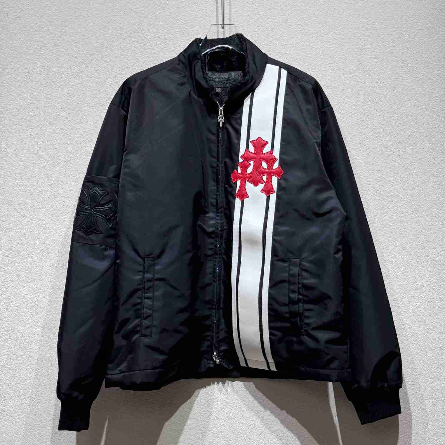 Chrome Hearts Cross Patch Cobra Racing Nylon Jacket 'Black' - DopestKickz