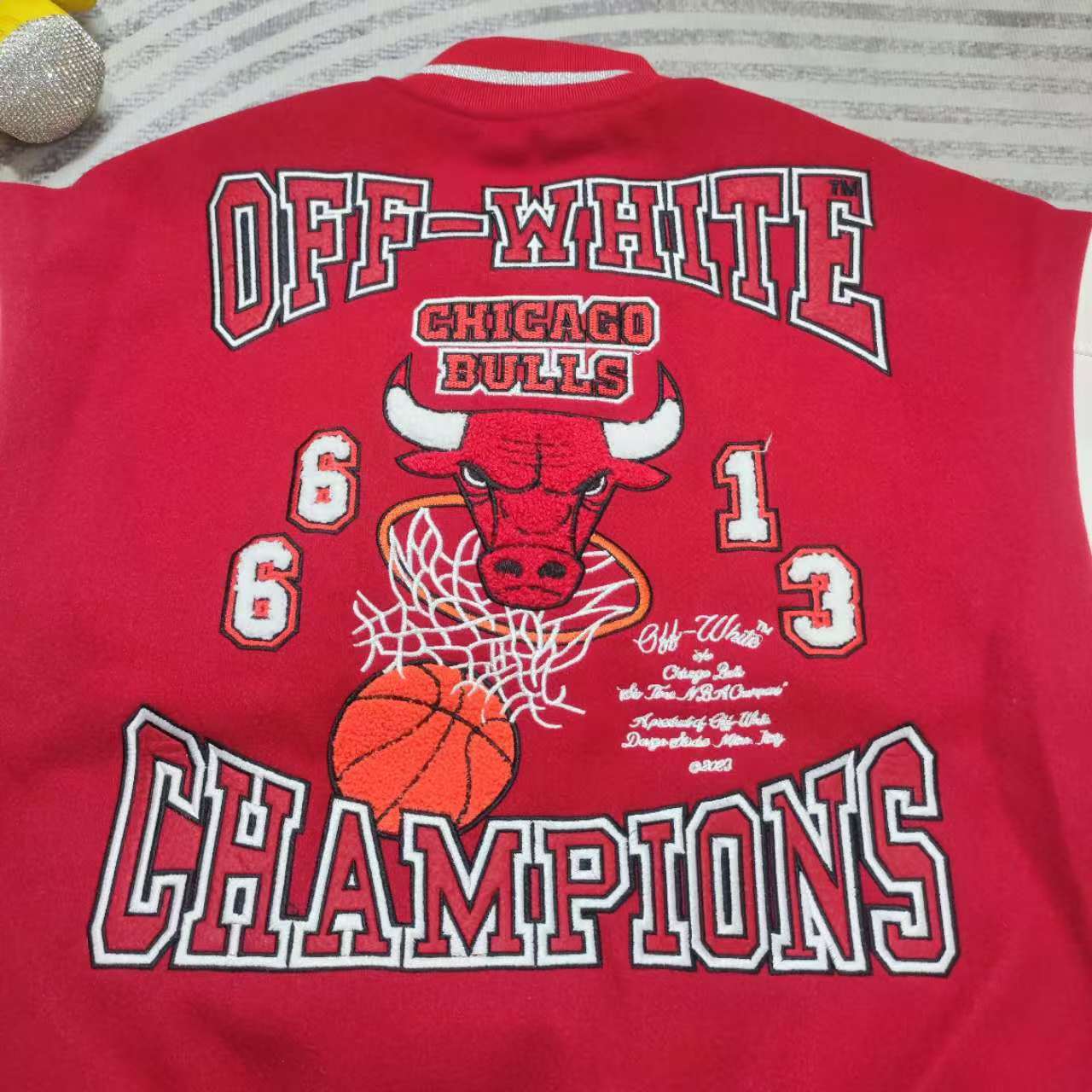 Off-White™ C/O Chicago Bulls Red Varsity - DopestKickz