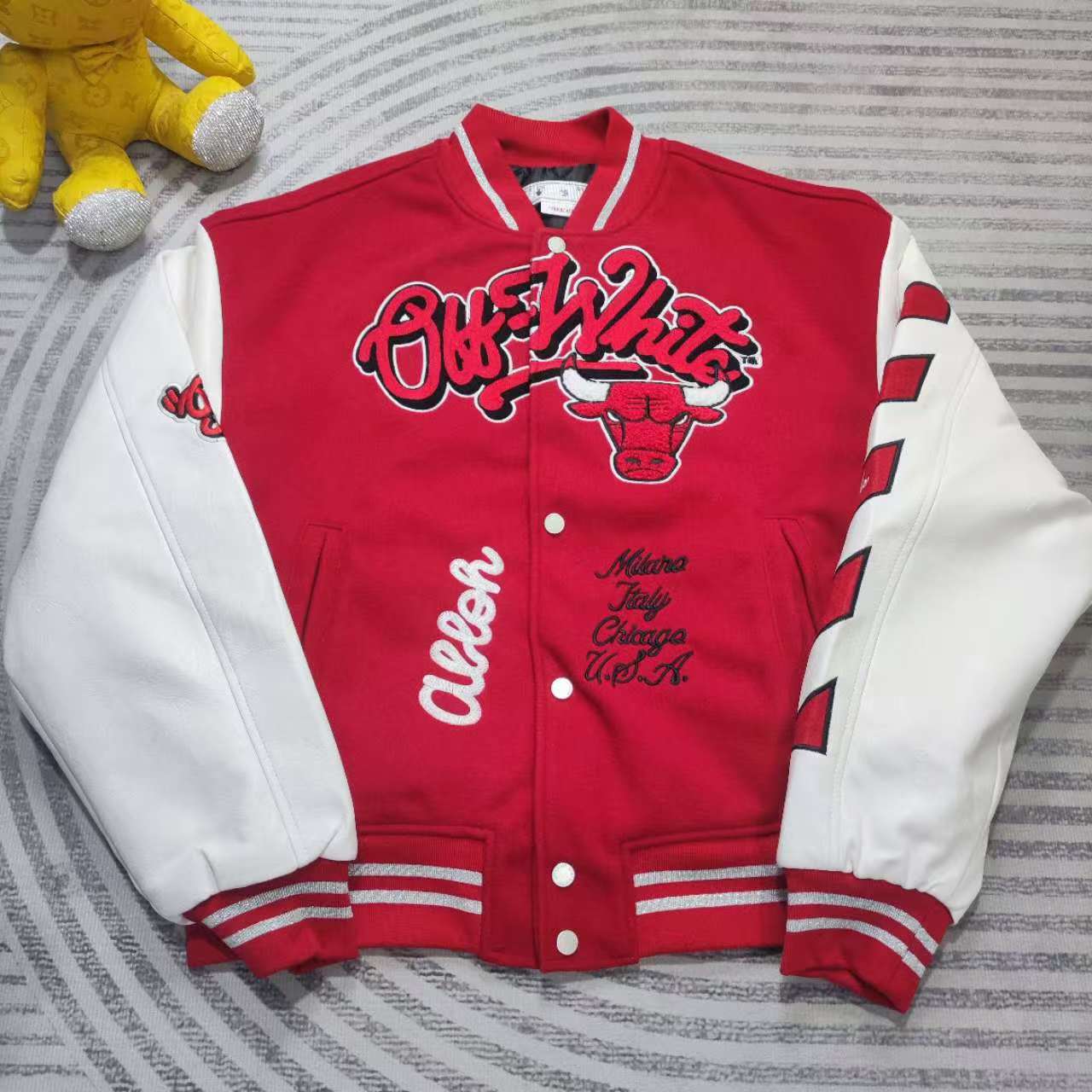 Off-White™ C/O Chicago Bulls Red Varsity - DopestKickz