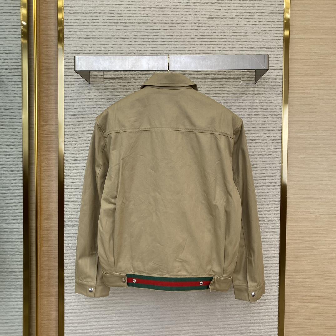 Gucci Cotton Twill Jacket With Web - DopestKickz