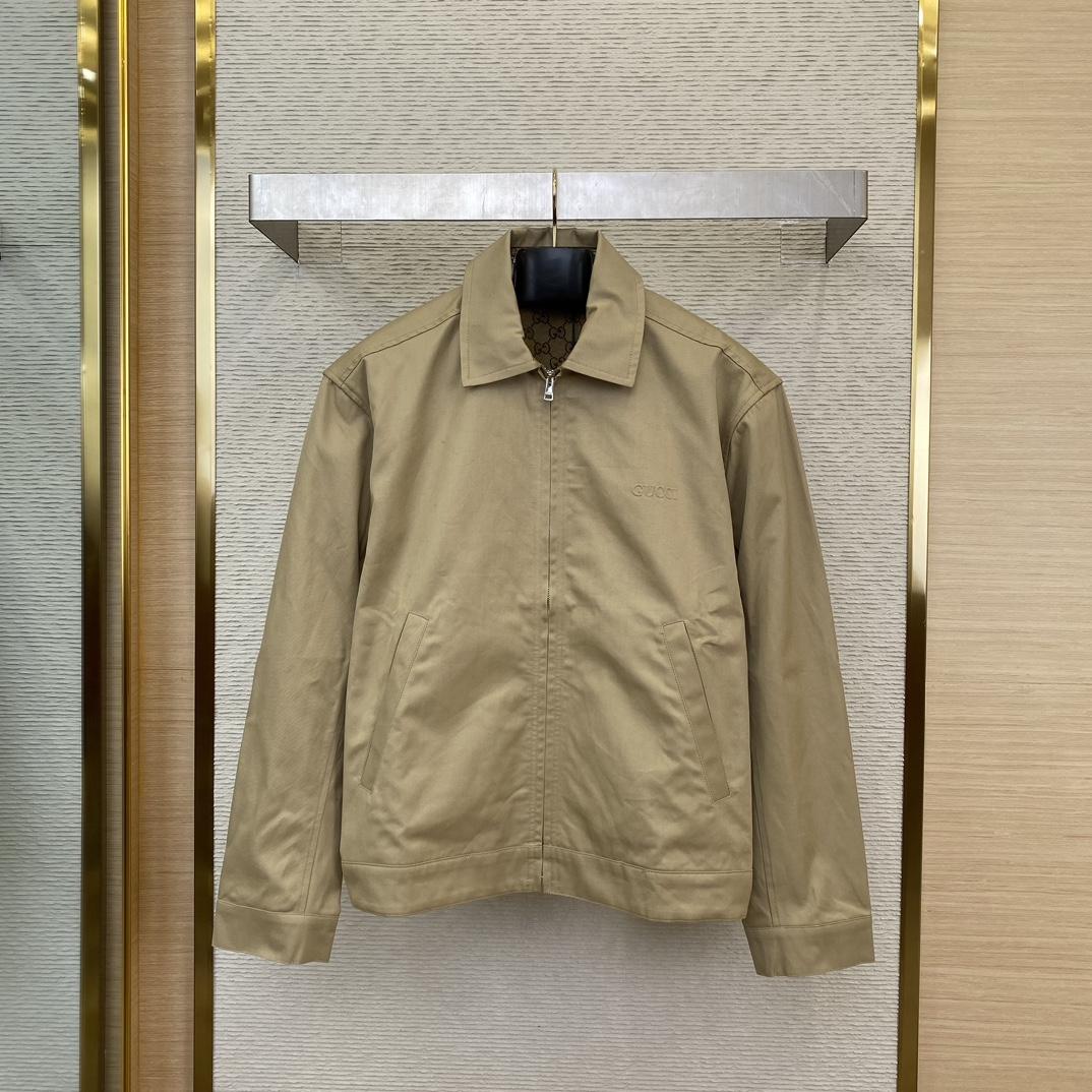 Gucci Cotton Twill Jacket With Web - DopestKickz