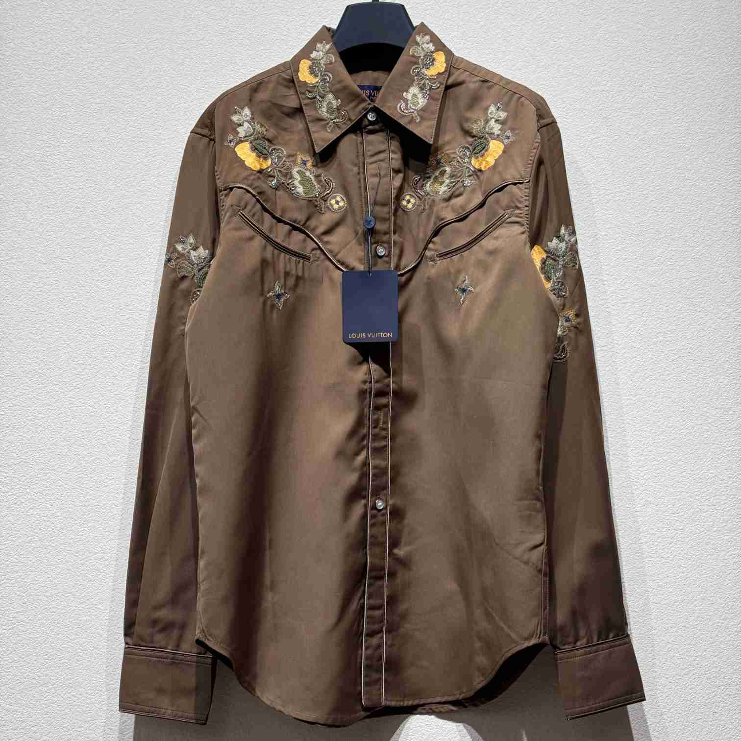 Louis Vuitton Embroidered Long-Sleeved Wool Shirt   - DopestKickz