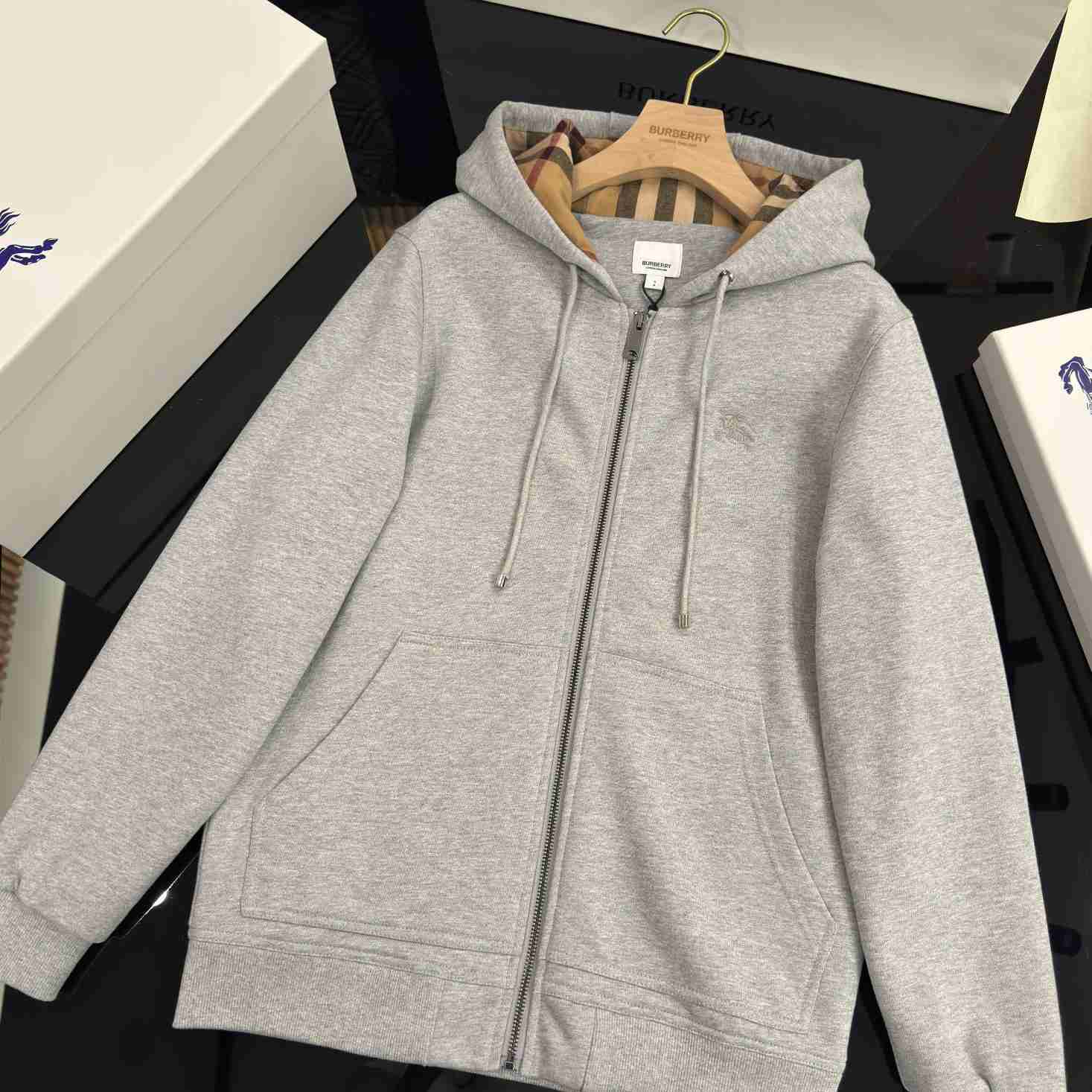 Burberry Cotton Zip Hoodie - DopestKickz