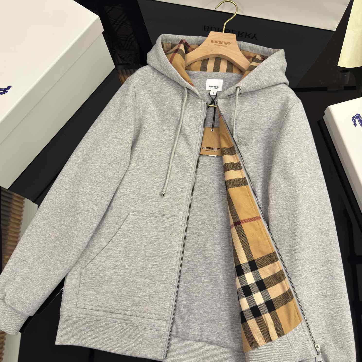 Burberry Cotton Zip Hoodie - DopestKickz