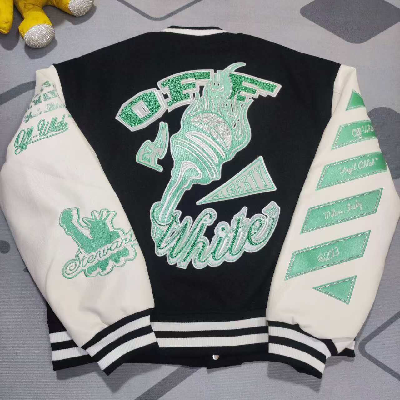 Off-White New York Liberty Varsity Jacket - DopestKickz