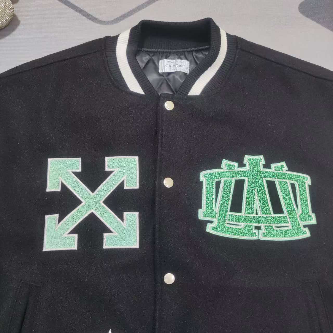 Off-White New York Liberty Varsity Jacket - DopestKickz
