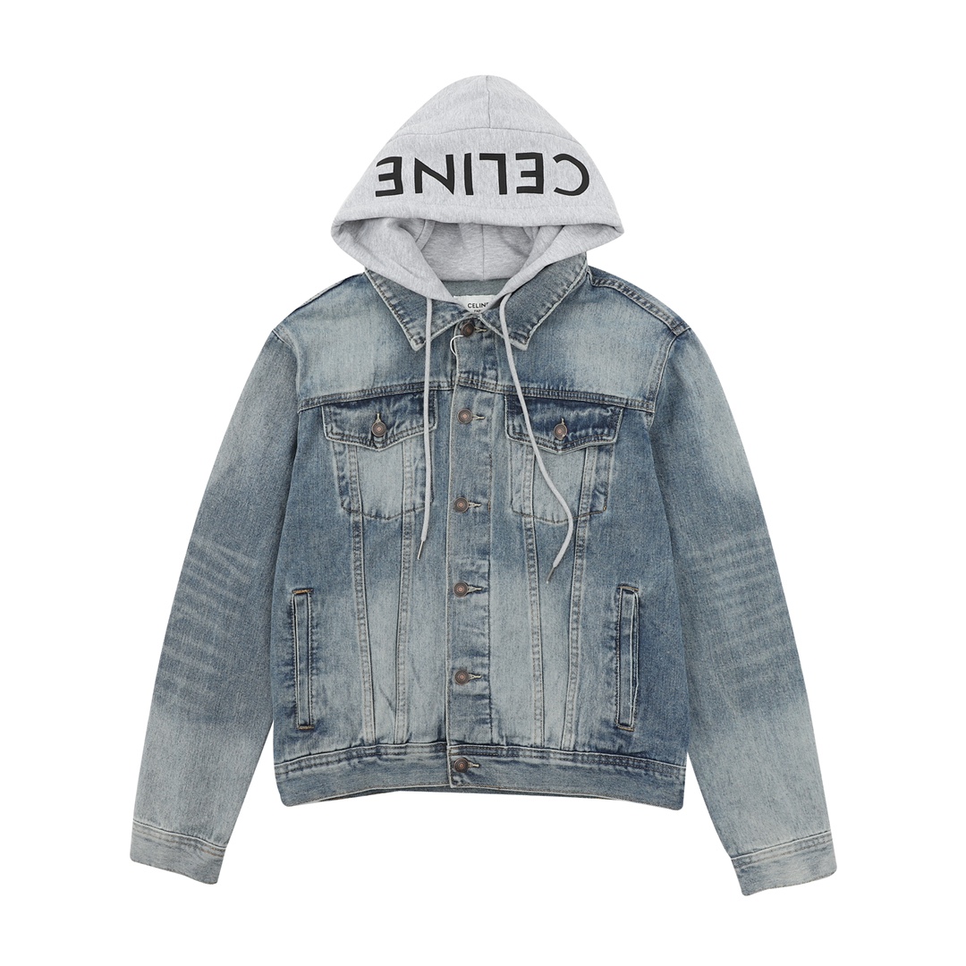 Celine Hooded Denim Jacket - DopestKickz
