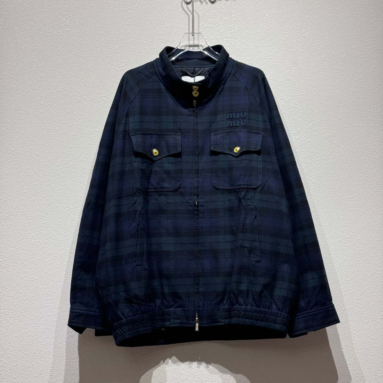 Miu Miu Plaid Blouson Jacket - DopestKickz