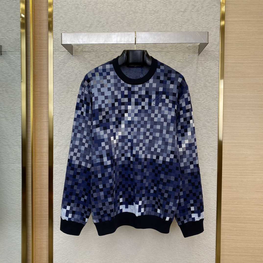 Louis Vuitton LV Vers Damoflage Jacquard Pullover   1AGHTQ - DopestKickz
