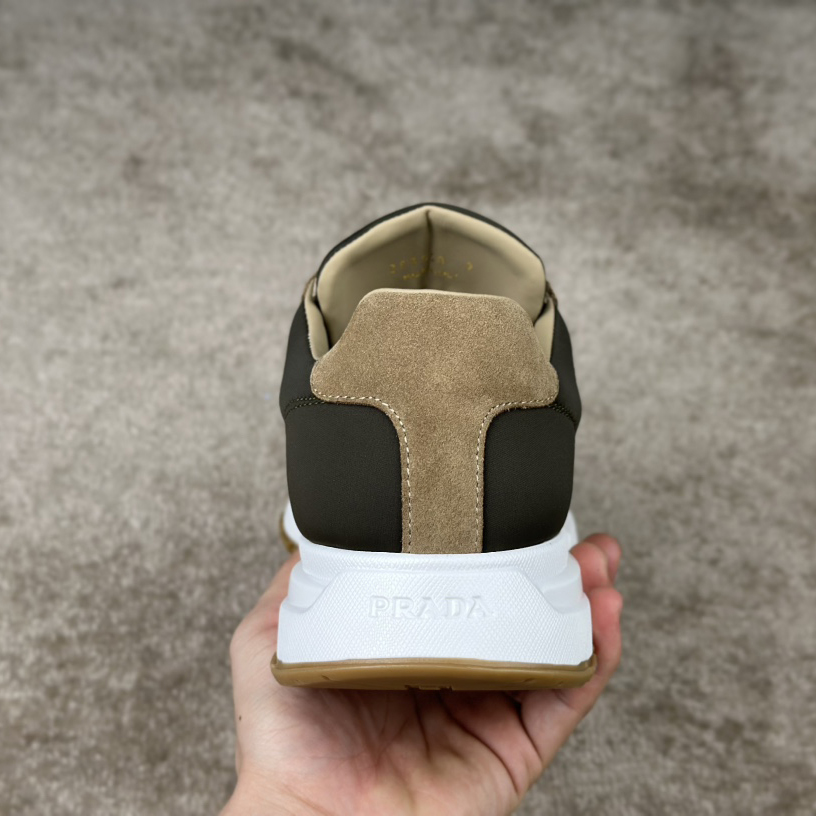 Prada Leather And Re-Nylon Sneakers - DopestKickz