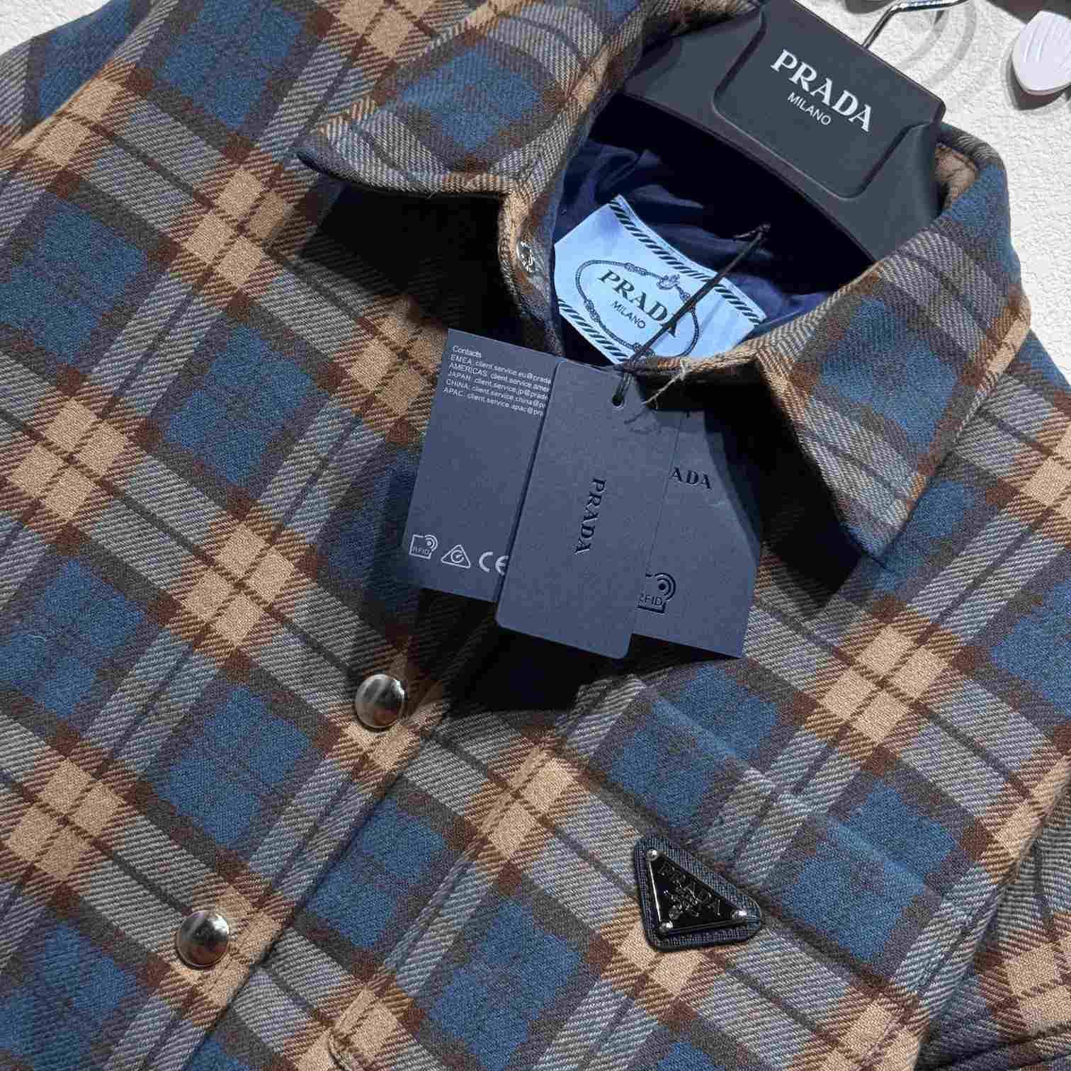 Prada Checked Wool Twill Lumberjack Jacket - DopestKickz