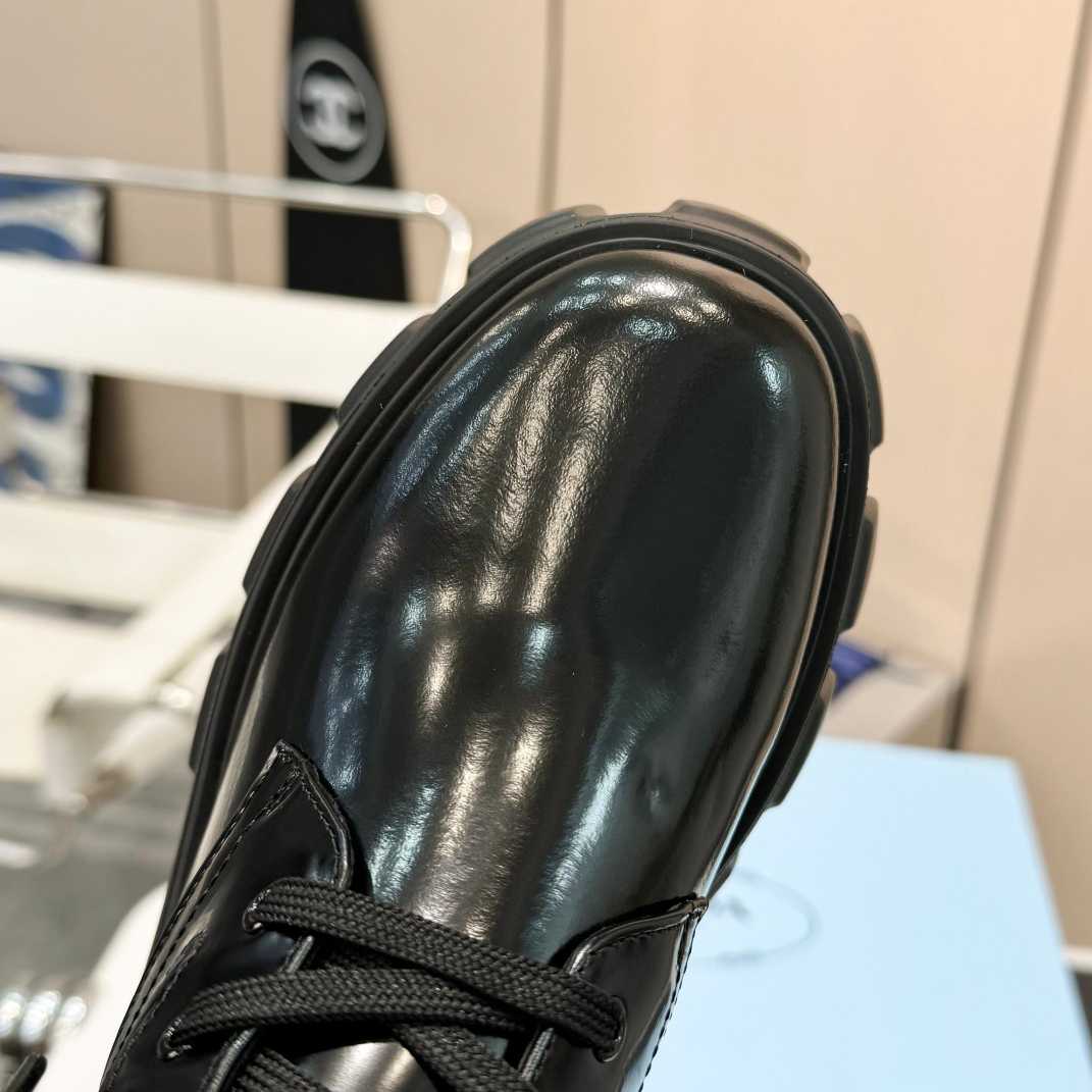 Prada Monolith Leather And Nylon Fabric Boots - DopestKickz