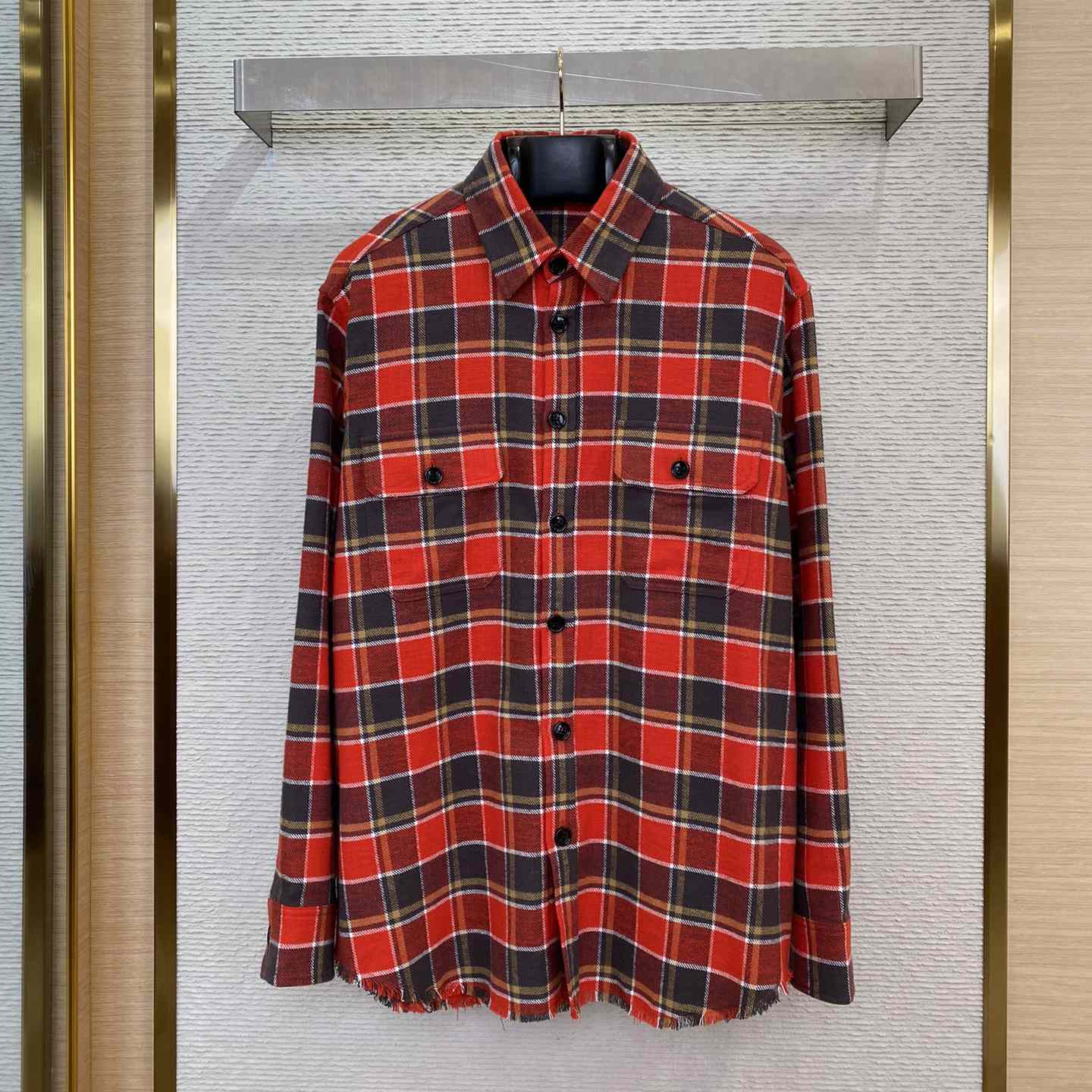 Celine Loose Shirt In Checked Cotton - DopestKickz
