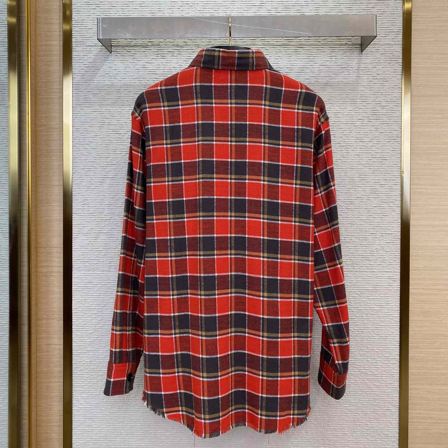 Celine Loose Shirt In Checked Cotton - DopestKickz