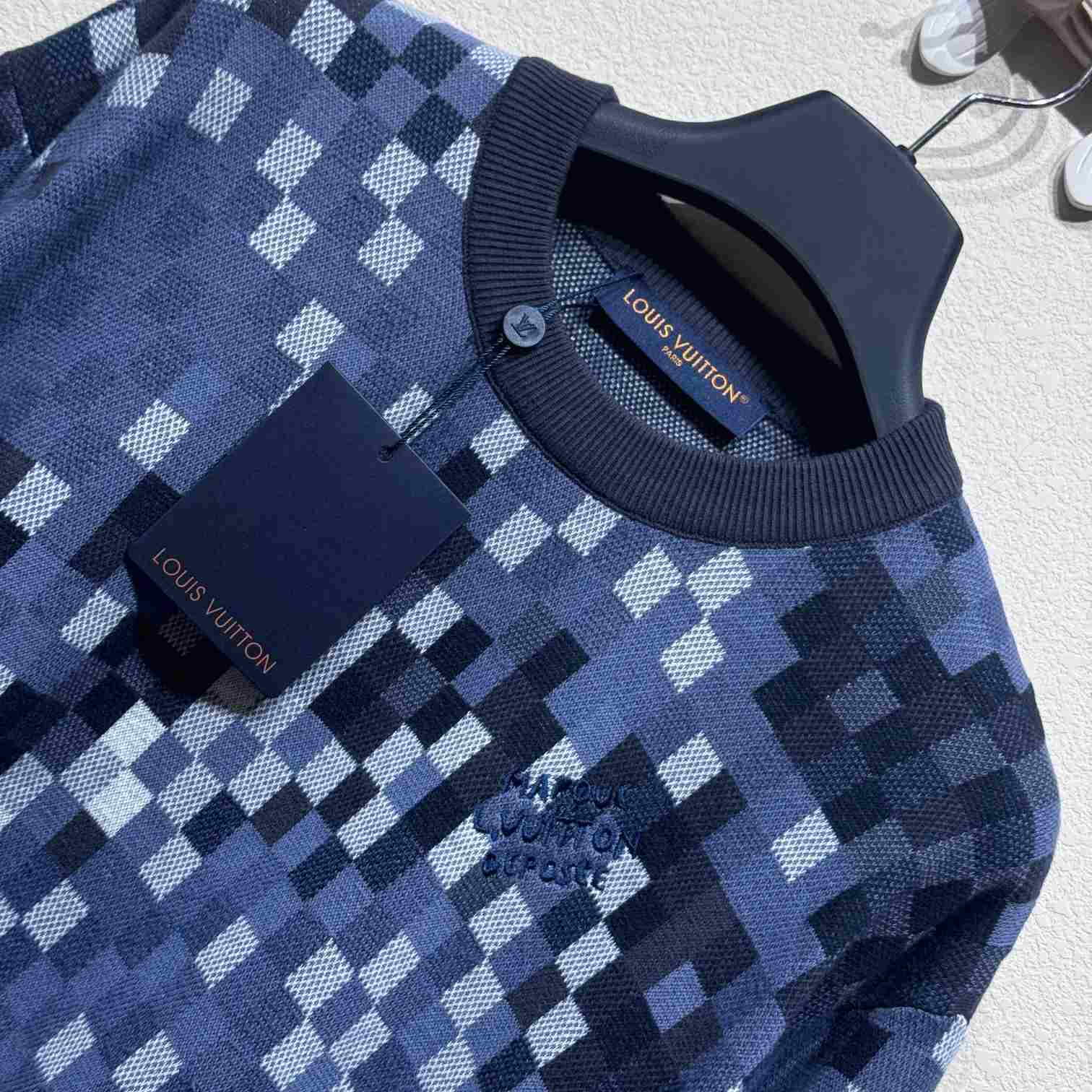 Louis Vuitton LV Vers Damoflage Jacquard Pullover   1AGHTQ - DopestKickz