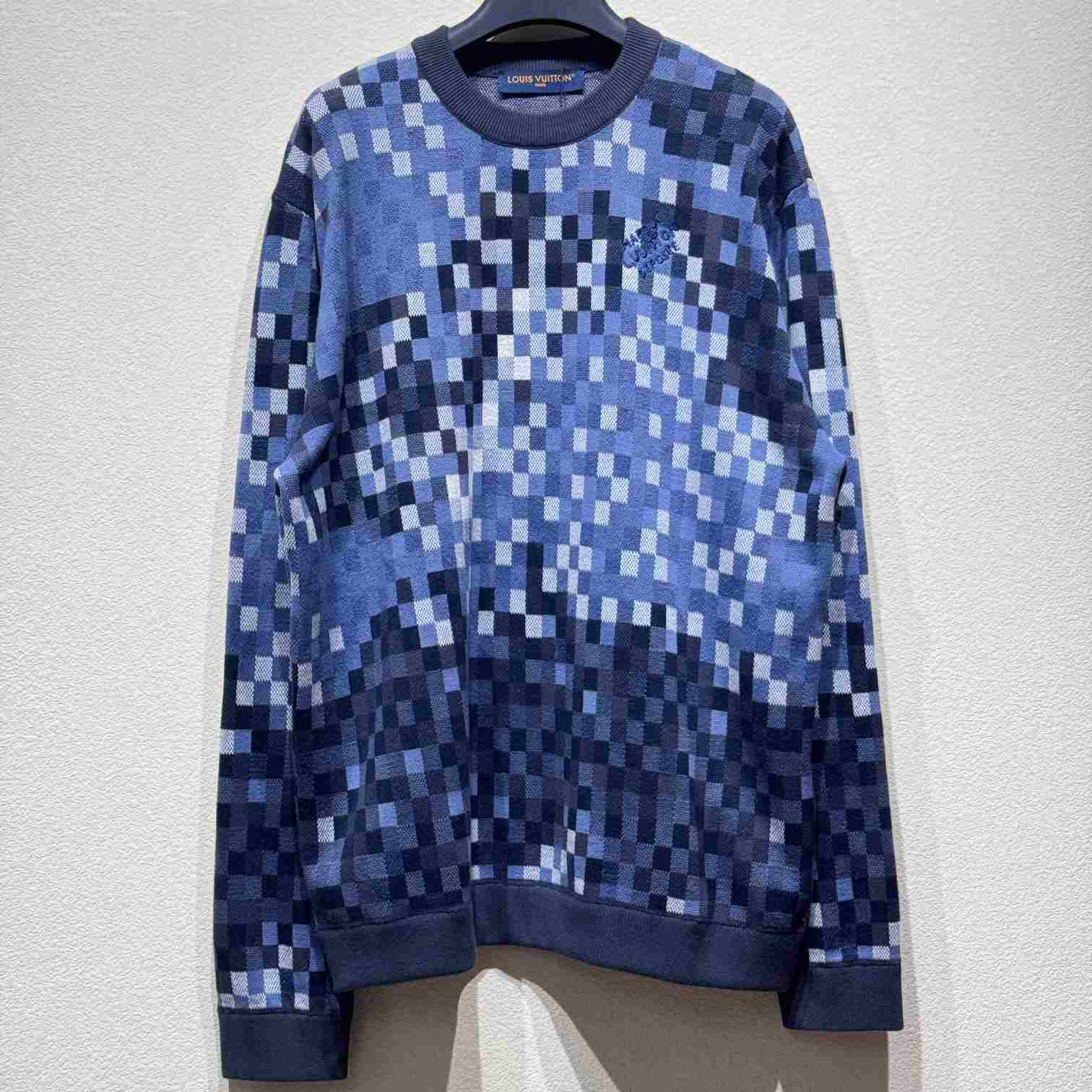 Louis Vuitton LV Vers Damoflage Jacquard Pullover   1AGHTQ - DopestKickz