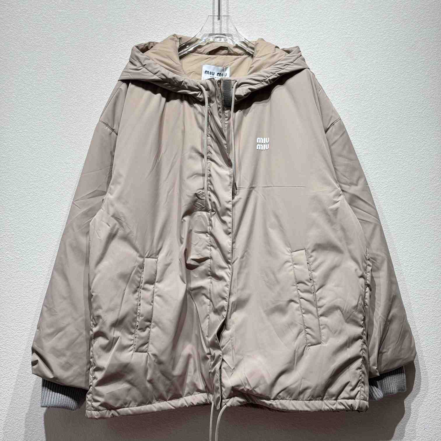 Miu Miu Drawstring Hooded Down Jacket - DopestKickz
