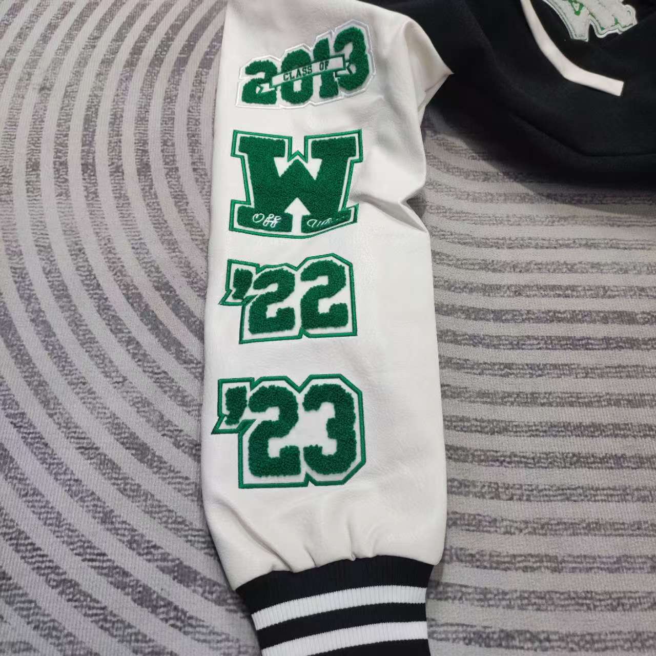 Off-White Embr Patches Embroidered Varsity Jacket - DopestKickz