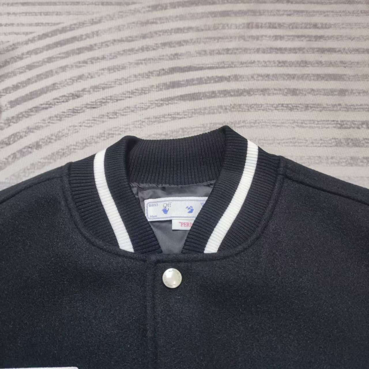 Off-White Embr Patches Embroidered Varsity Jacket - DopestKickz