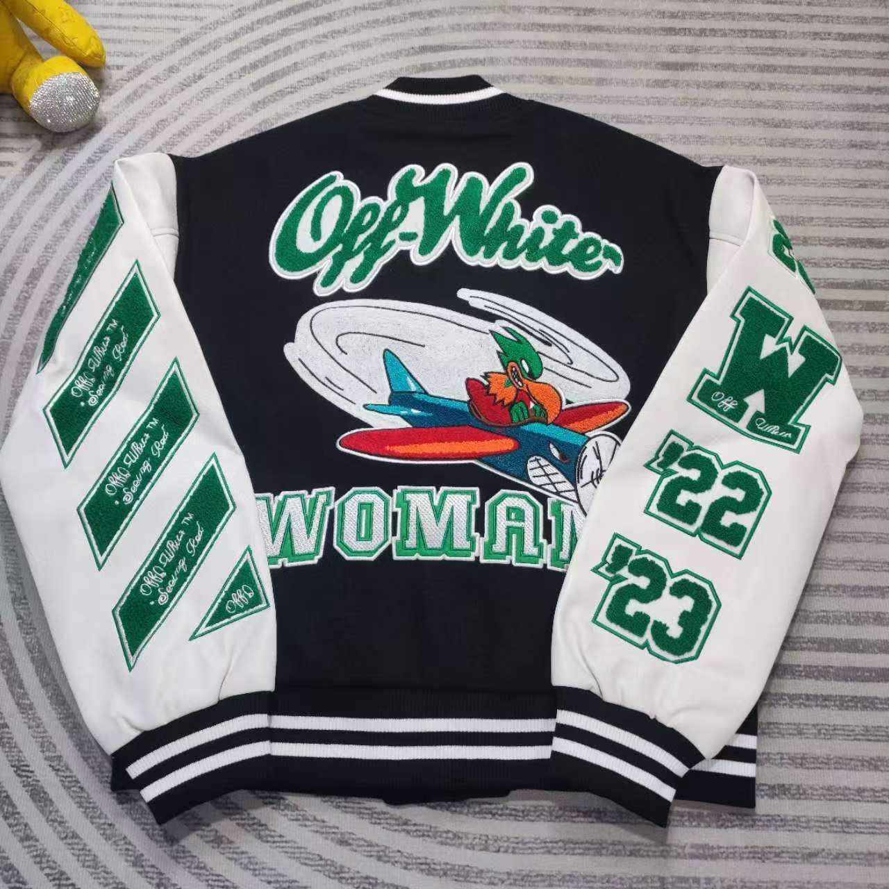 Off-White Embr Patches Embroidered Varsity Jacket - DopestKickz