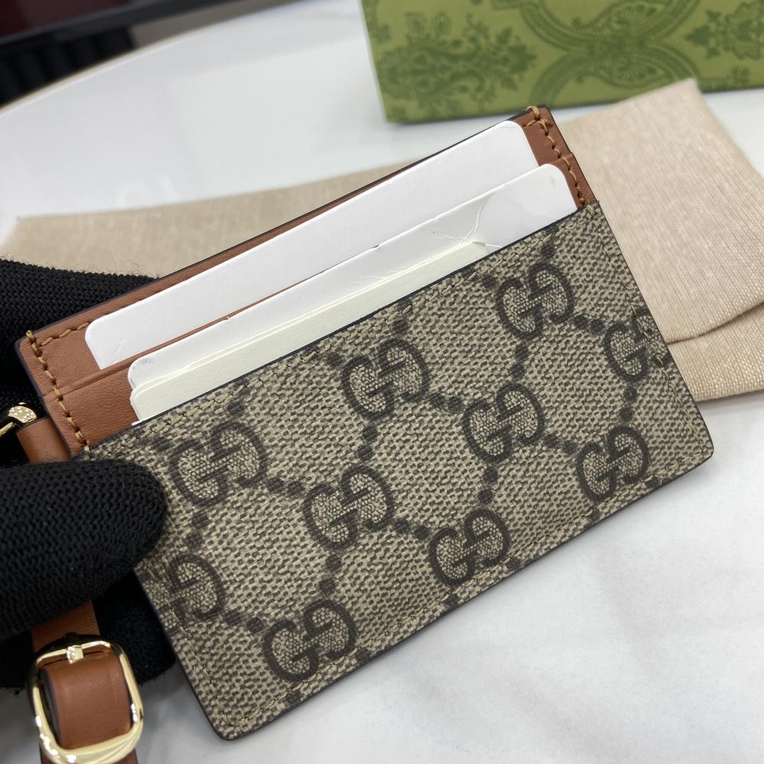Gucci GG Emblem Card Case With Strap - DopestKickz