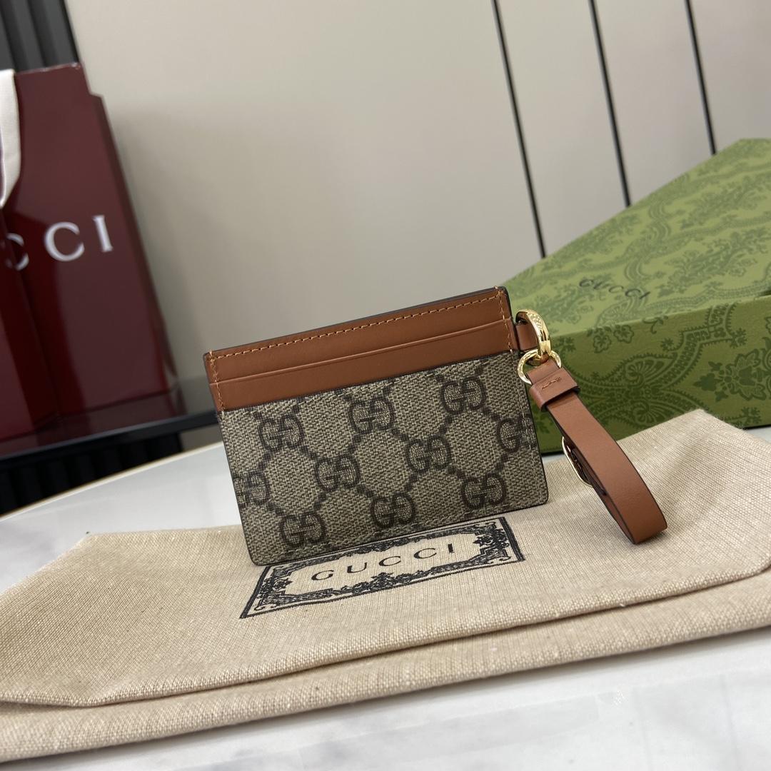 Gucci GG Emblem Card Case With Strap - DopestKickz