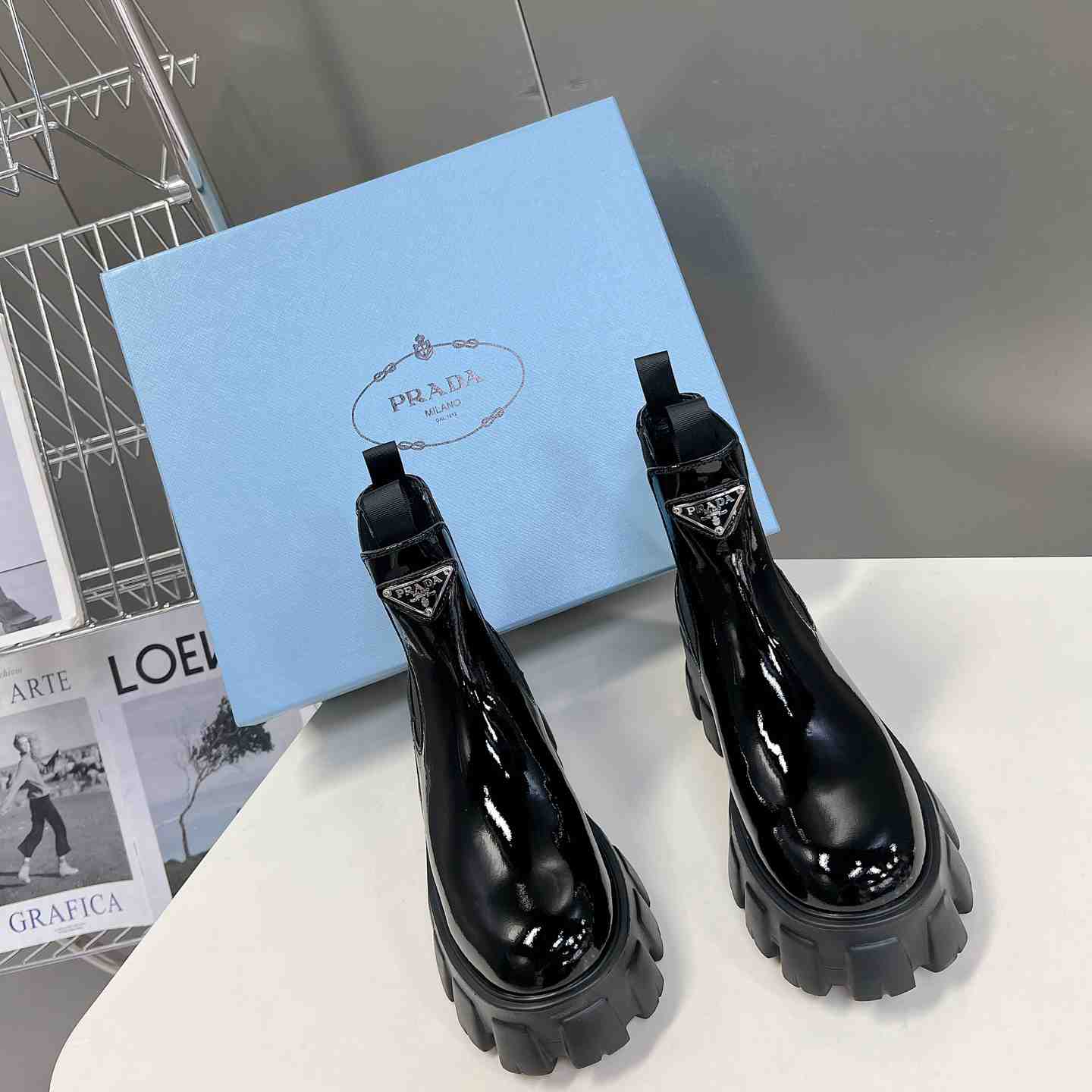 Prada Monolith Ankle Boots - DopestKickz