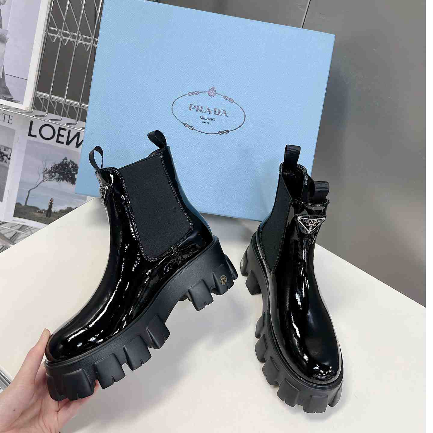 Prada Monolith Ankle Boots - DopestKickz