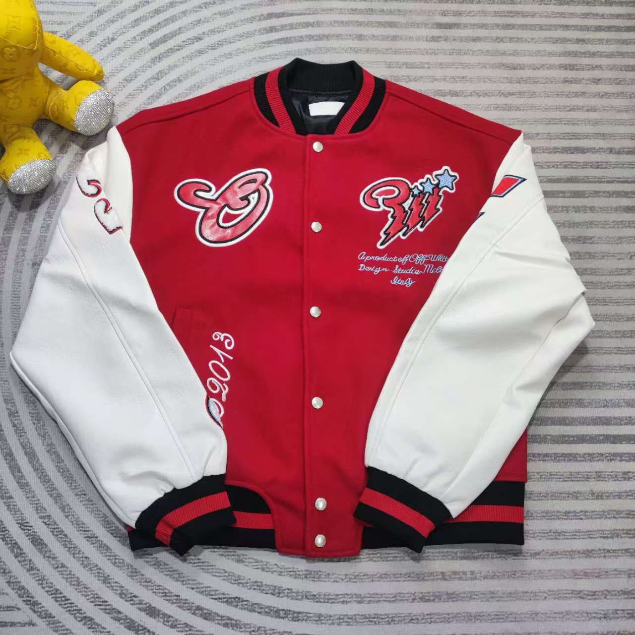 Off-White Patchwork Bomber Jacket - DopestKickz