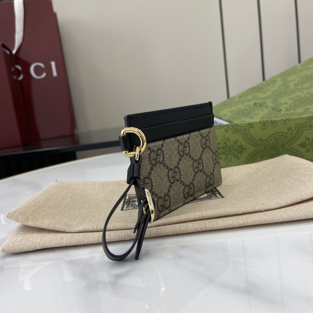 Gucci GG Emblem Card Case With Strap - DopestKickz