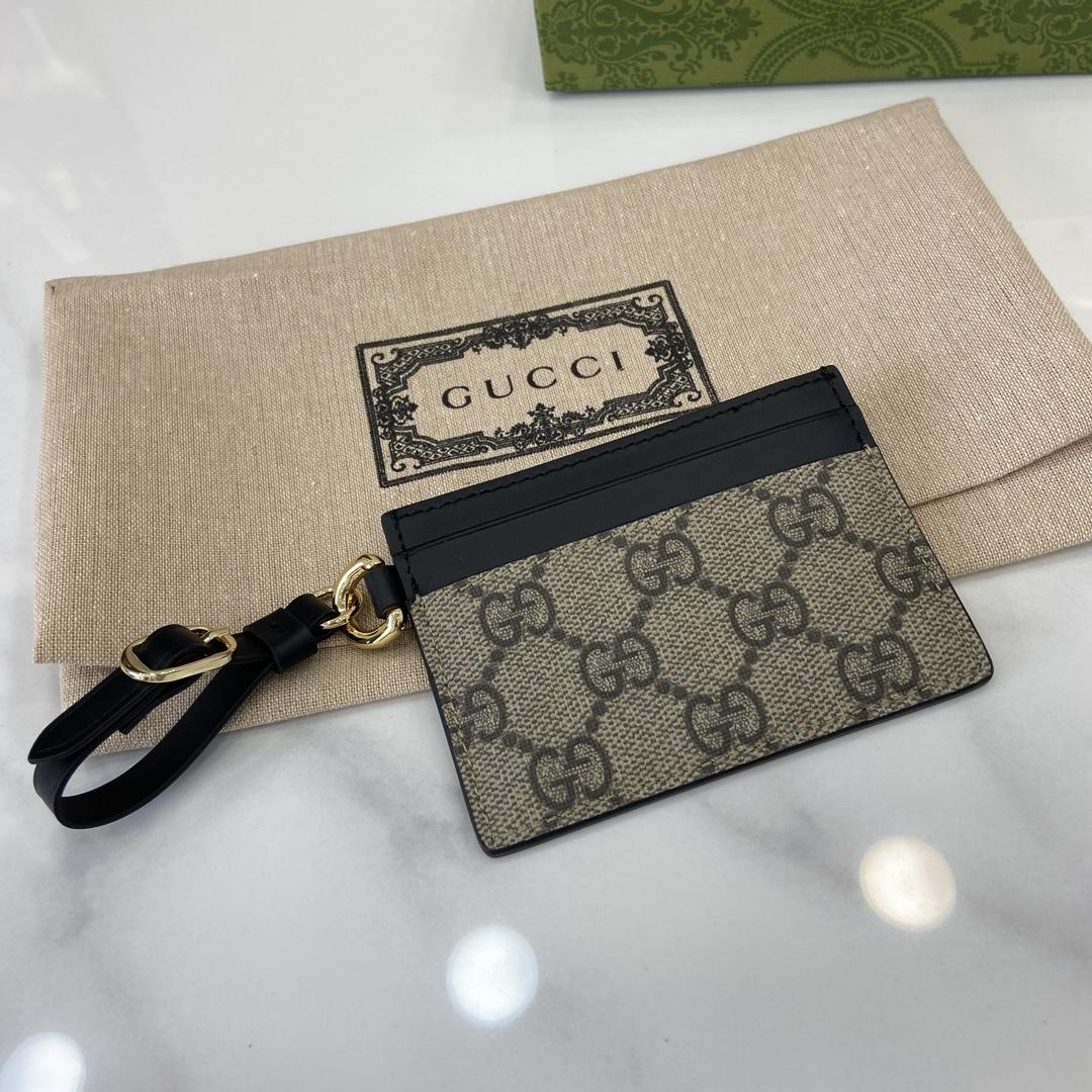 Gucci GG Emblem Card Case With Strap - DopestKickz