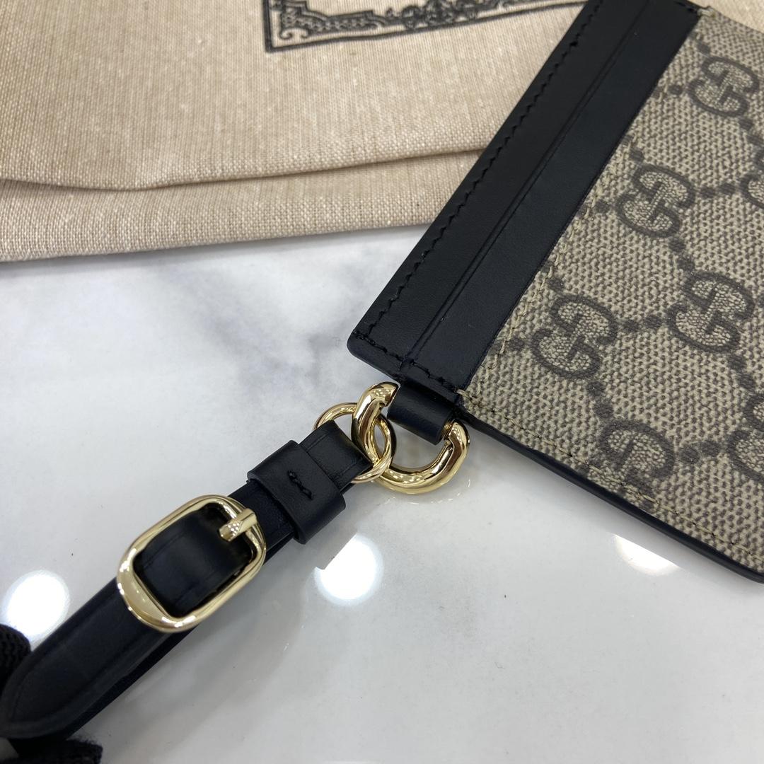 Gucci GG Emblem Card Case With Strap - DopestKickz