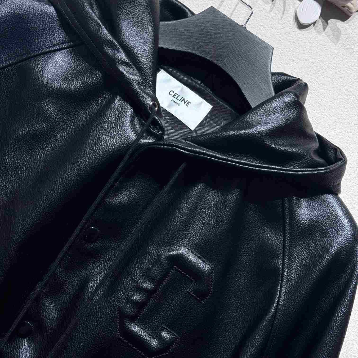 Celine Hooded Leather Jacket - DopestKickz