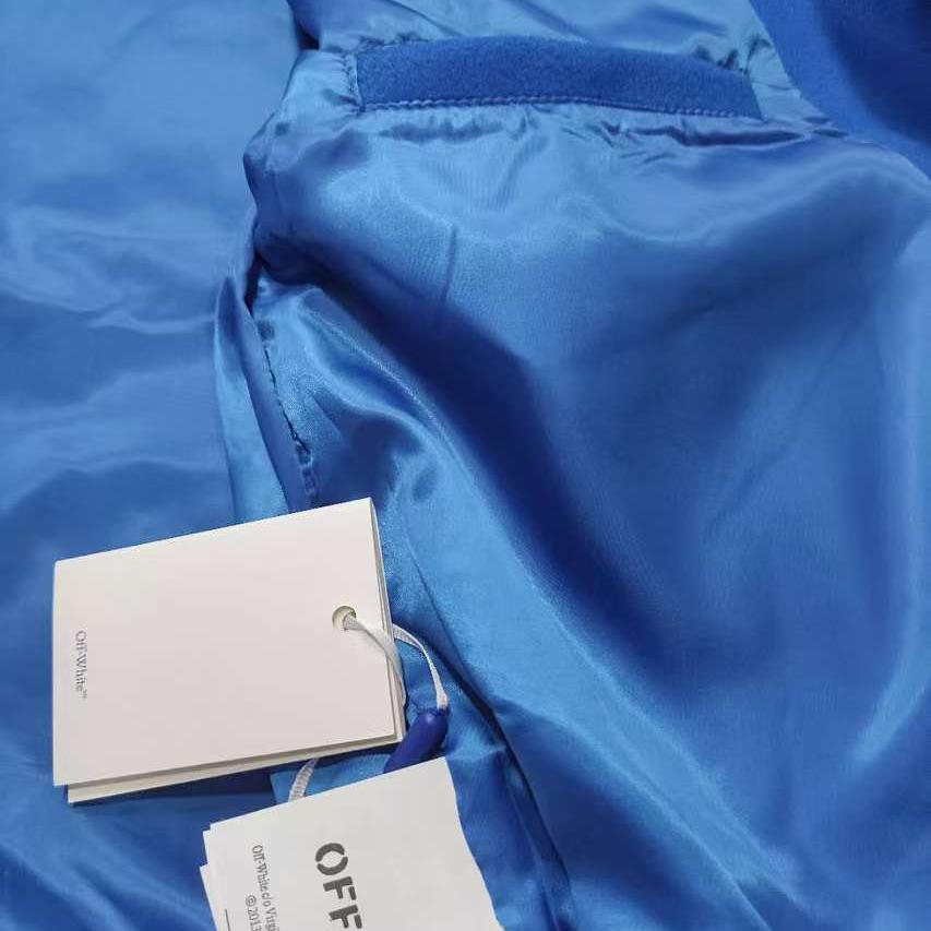 Off-White Royal Logo-appliqué Varsity Jacket - DopestKickz